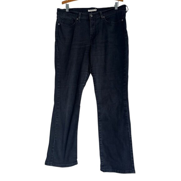 Levi's Classic Straight Jeans Womens 14 Black Denim Stretch - Picture 1 of 7